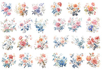 Colour flowers vintage decal sticker design — Artriso Set 2 for eco resin and glass