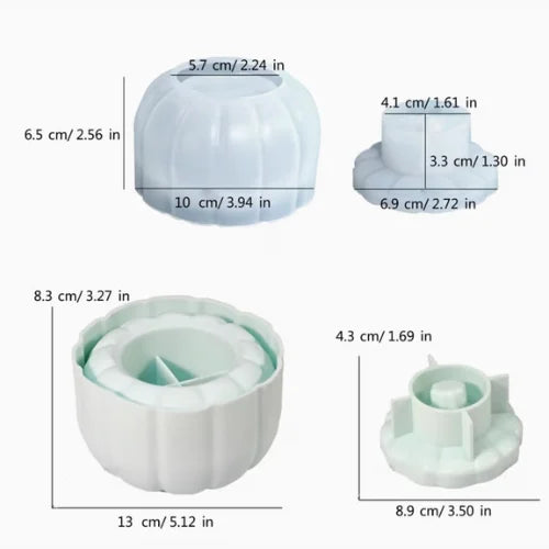 Pumpkin Jar mould with lid — cast with Calso eco resin or concrete