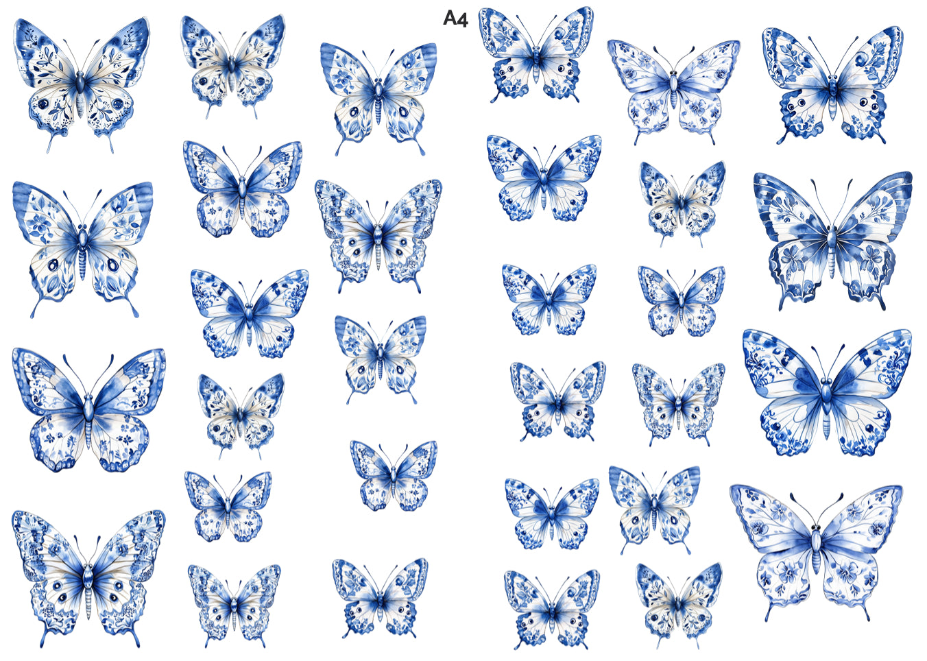 Artriso 4 Piece Vintage Decal Stickers A4 Set 2 for eco resin and candle jars