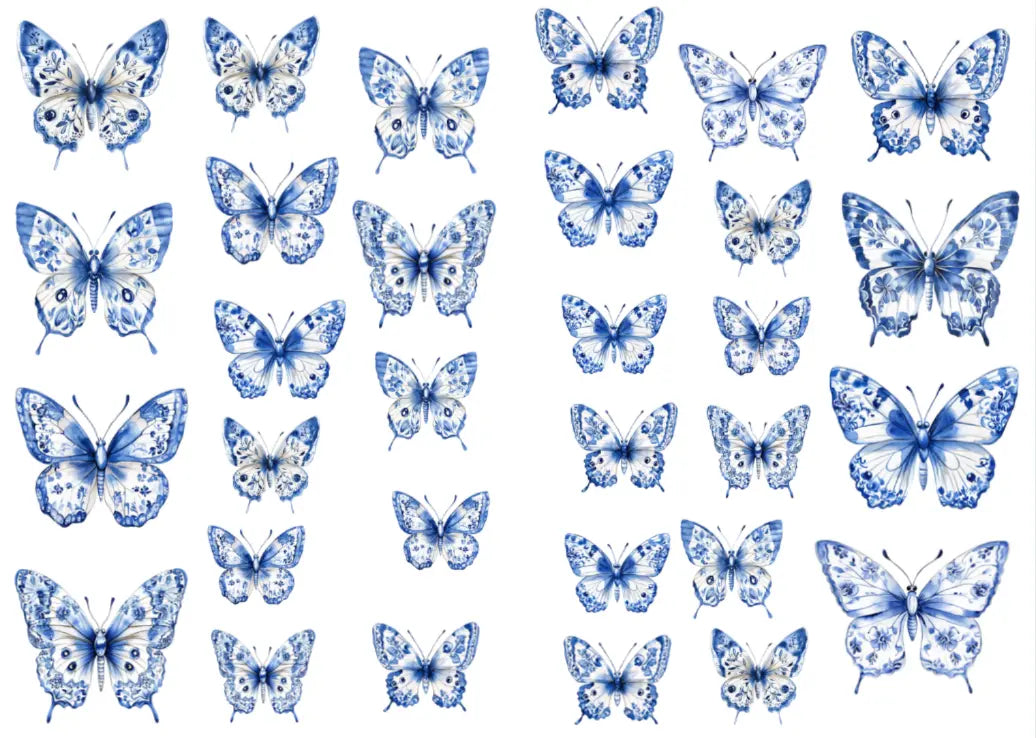 Butterfly vintage decal sticker design — Artriso Set 2 for eco resin and glass