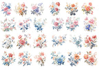 Colour flowers vintage decal sticker design — Artriso Set 2 for eco resin and glass