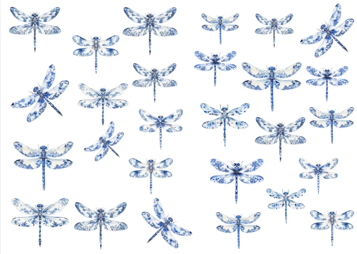 Dragonfly vintage decal sticker design — Artriso Set 1 for eco resin and glass