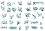 Eucalyptus vintage decal sticker design — Artriso Set 1 for eco resin and glass
