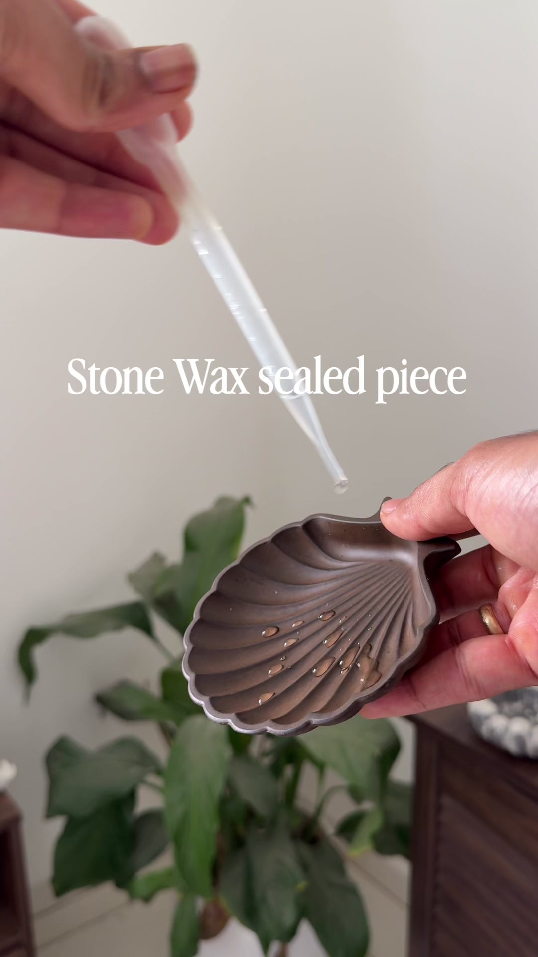 stone wax sealed eco resin piece is water resistant