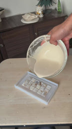 eco resin poured over mother of pearl tiles