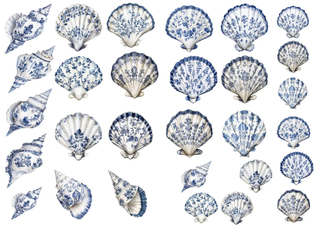 Shells vintage decal sticker design — Artriso Set 2 for eco resin and glass
