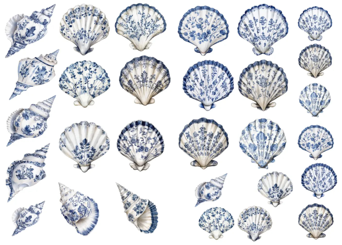 Shells vintage decal sticker design — Artriso Set 2 for eco resin and glass