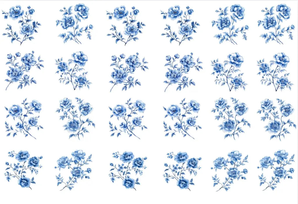 Vintage flowers decal sticker design — Artriso Set 1 for eco resin and glass