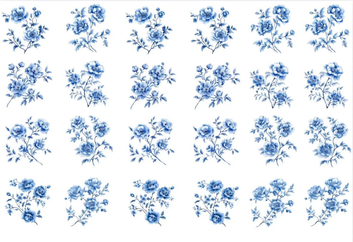 Vintage flowers decal sticker design — Artriso Set 1 for eco resin and glass